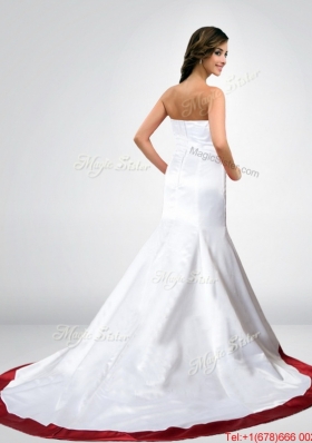 Wonderful and Perfect  Mermaid Strapless Camo Wedding Dresses in Court Train