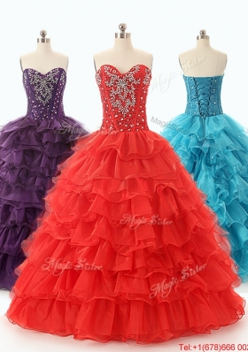 Beautiful Dark Purple Quinceanera Dresses with Ruffled Layers