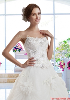 Classical A Line Court Train Wedding Dresses for Garden