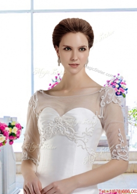 Discount A Line Court Train Wedding Dresses with Beading