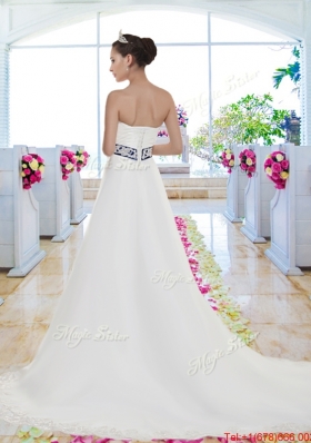 Fabulous Laced and Belt Wedding Gowns with Strapless