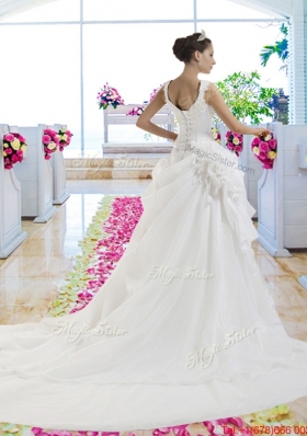 Fashionable A Line Wedding Dresses with Appliques