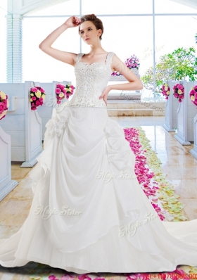 Fashionable A Line Wedding Dresses with Appliques