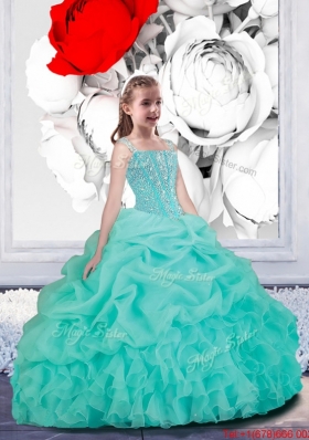 New Style Ball Gown Straps Macthing Sister Dresses in Turquoise