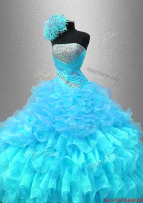 Popular Strapless Sequined Sweet 16 Gowns with Ruffles