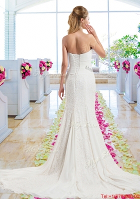 Beautiful Column Laced 2016 Bridal Gowns with Strapless