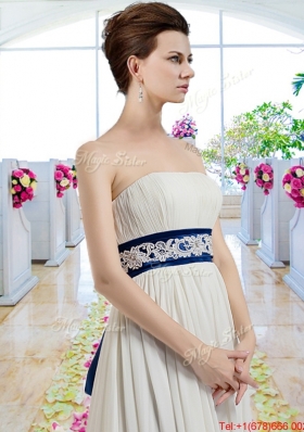Exclusive Empire Strapless Bridal Dresses with Sashes