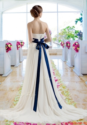 Exclusive Empire Strapless Bridal Dresses with Sashes