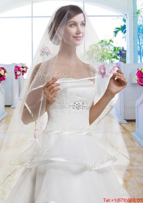 Fashionable Ruffled Layers Bridal Dresses with Brush Train
