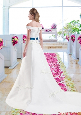 Gorgeous A Line Appliques Wedding Dresses with Off the Shoulder