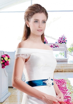 Gorgeous A Line Appliques Wedding Dresses with Off the Shoulder