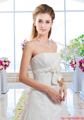 Informal A Line Laced Wedding Dresses with Lace Up