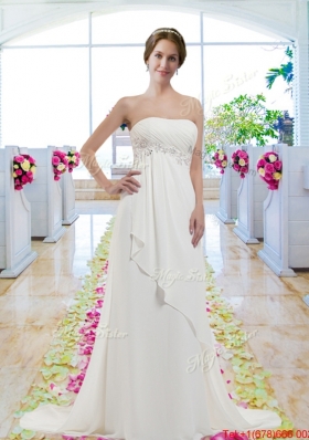 New Arrivals Empire Strapless Wedding Gowns with A Line
