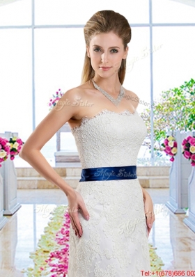 Popular 2016 Appliques and Belt Wedding Dresses with Strapless
