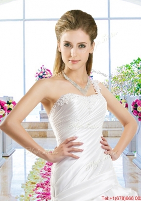 Beautiful One Shoulder Bridal Gowns with Ruffled Layers