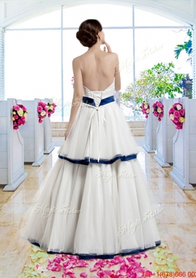 Classical A Line Strapless Bridal Gowns with Belt