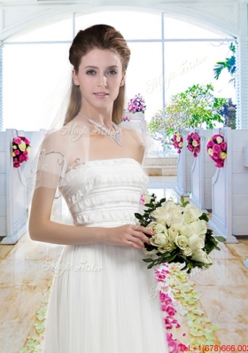 Latest Empire Appliques Bridal Gowns with Brush Train