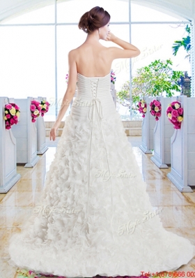 New Arrivals A Line Beaded Wedding Dresses with Appliques