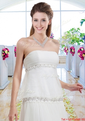 Simple Empire Wedding Gowns with Appliques
