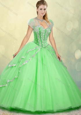 Fashionable Floor Length Beading Sweet 16 Dresses for 2016 Spring