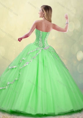 Fashionable Floor Length Beading Sweet 16 Dresses for 2016 Spring