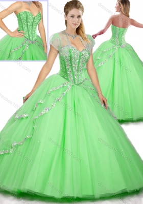 Fashionable Floor Length Beading Sweet 16 Dresses for 2016 Spring