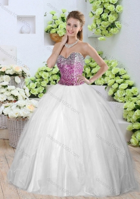 Beautiful White Detachable Quinceanera Dresses with Sequins and High Slit