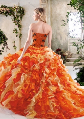 Perfect Multi Color Quinceanera Gowns with Beading and Ruffles