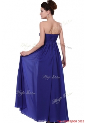 2016 Elegant Strapless Prom Dresses in Royal Blue