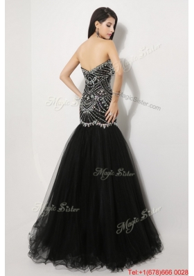 Beautiful Mermaid Sweetheart Beaded Prom Dresses in Black