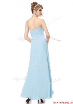 Cheap Ankle Length Sweetheart Prom Dresses in Light Blue for 2016