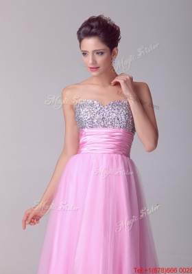 Pretty Princess Sweetheart Rose Pink Prom Dresses with Brush Train