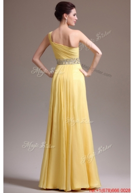 2016 Beautiful Empire One Shoulder Prom Dresses with Beading