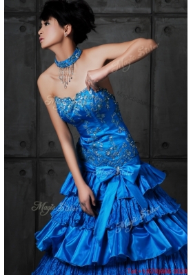 2016 Discount A Line Sweetheart Prom Dresses with Ruffled Layers