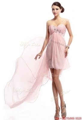 Best Selling Sweetheart Beaded Prom Gowns with High Low