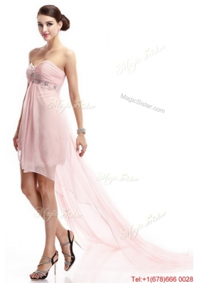 Best Selling Sweetheart Beaded Prom Gowns with High Low