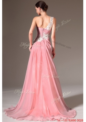 Classical Empire One Shoulder Prom Dresses with Appliques for 2016