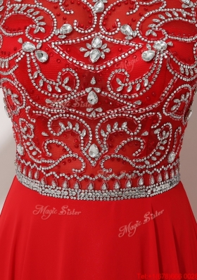 Discount Brush Train Beaded Prom Dresses with Bateau for 2016