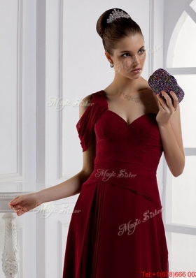 Fashionable Asymmetrical Brush Train Prom Dresses