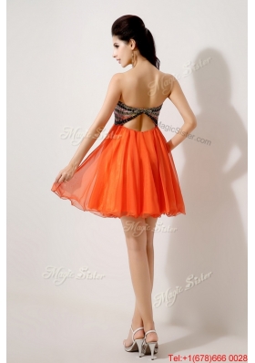 Latest Beaded and Sequined Prom Dresses in Orange