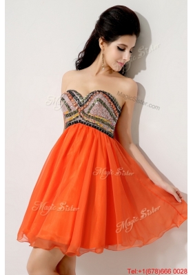 Latest Beaded and Sequined Prom Dresses in Orange