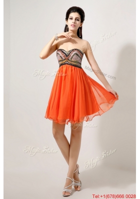 Latest Beaded and Sequined Prom Dresses in Orange