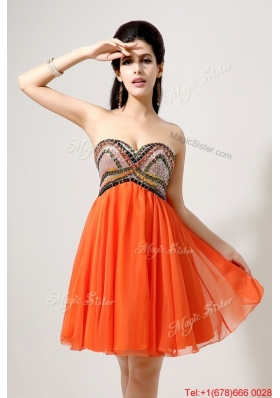 Latest Beaded and Sequined Prom Dresses in Orange