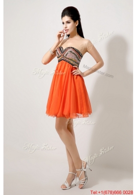 Latest Beaded and Sequined Prom Dresses in Orange