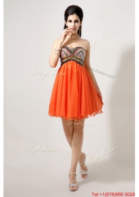 Latest Beaded and Sequined Prom Dresses in Orange