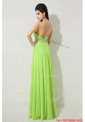 Perfect Halter Top Beaded Prom Dresses in Spring Green