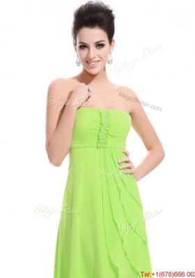 Perfect Strapless Beaded Prom Dresses in Spring Green