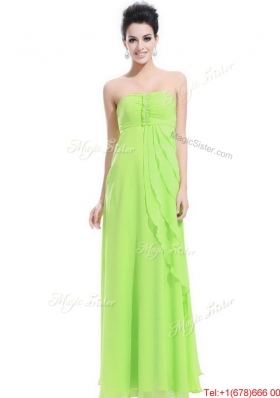 Perfect Strapless Beaded Prom Dresses in Spring Green