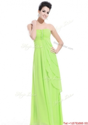 Perfect Strapless Beaded Prom Dresses in Spring Green