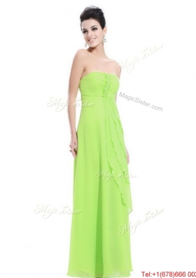 Perfect Strapless Beaded Prom Dresses in Spring Green